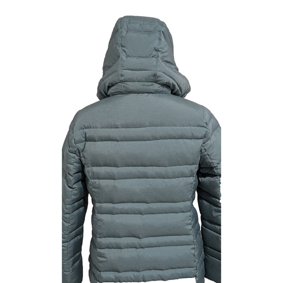 Land's End Down Puffer Jacket Mid Length Hooded Women's Small Green - Picture 5 of 11